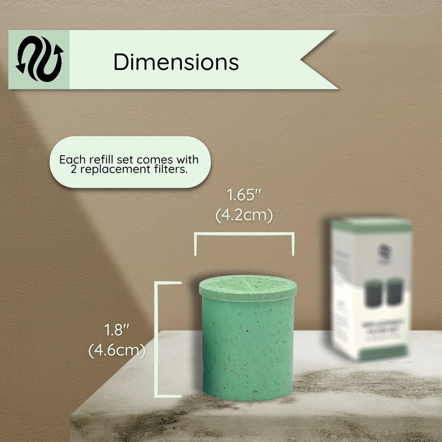 Eco Four Twenty Set of 2 Green Plant-Based Plastic Replacement Filters For Personal Air Filter