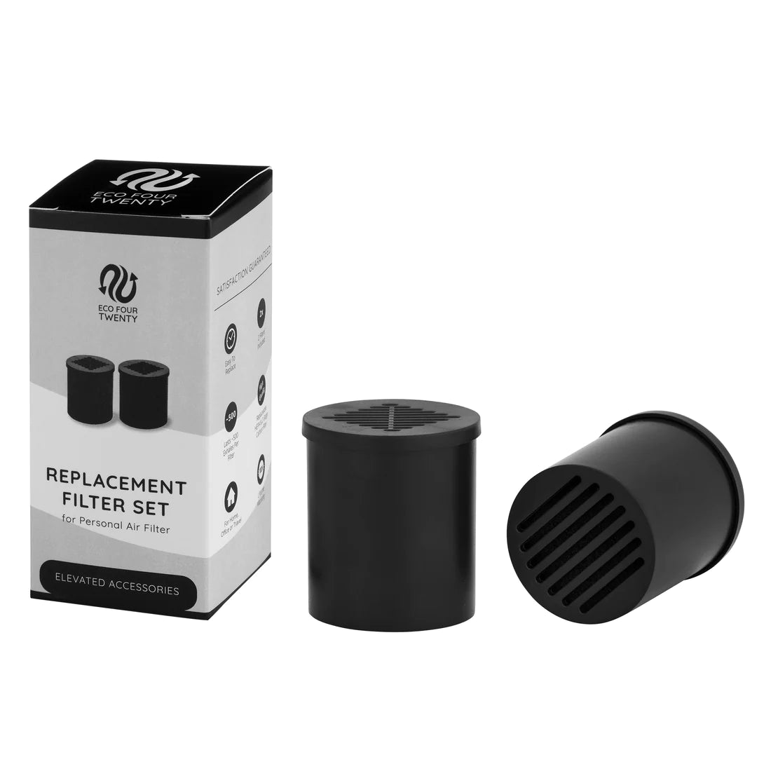 Eco Four Twenty Set of 2 Black Replacement Filters For Personal Air Filter