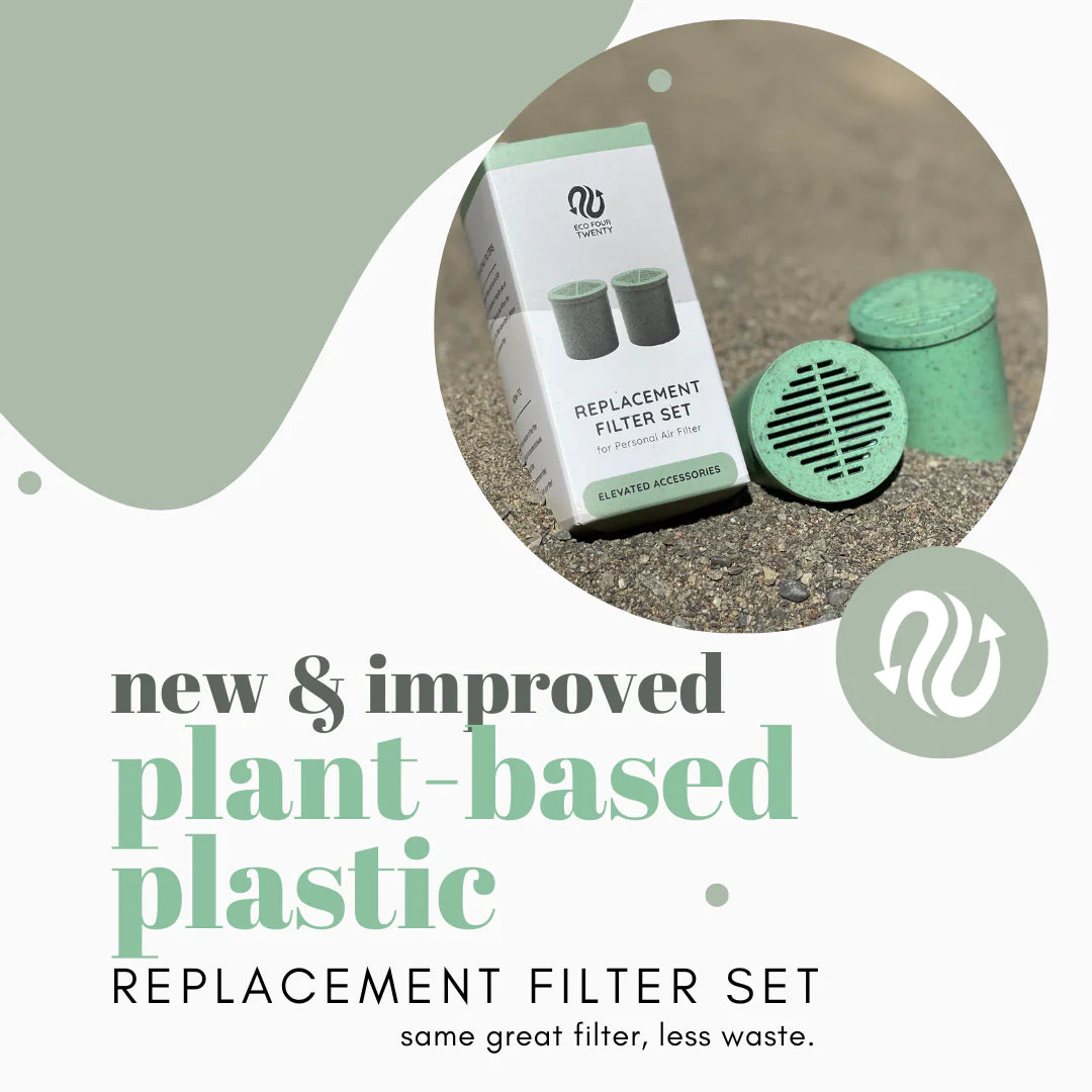 Eco Four Twenty Set of 2 Green Plant-Based Plastic Replacement Filters For Personal Air Filter