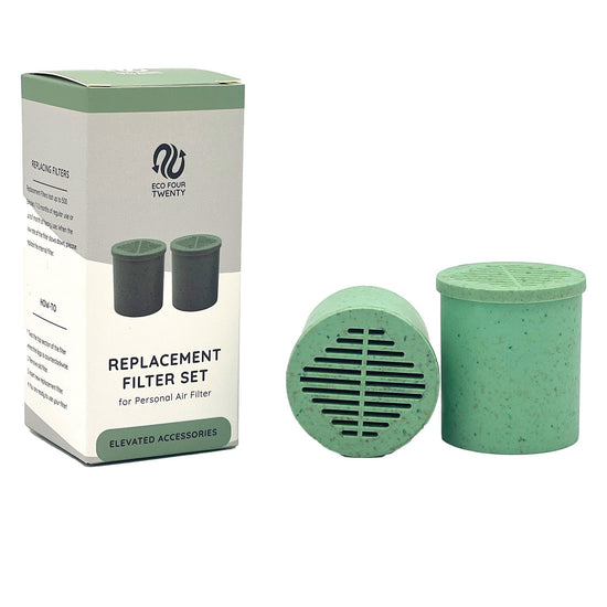 Eco Four Twenty Set of 2 Green Plant-Based Plastic Replacement Filters For Personal Air Filter